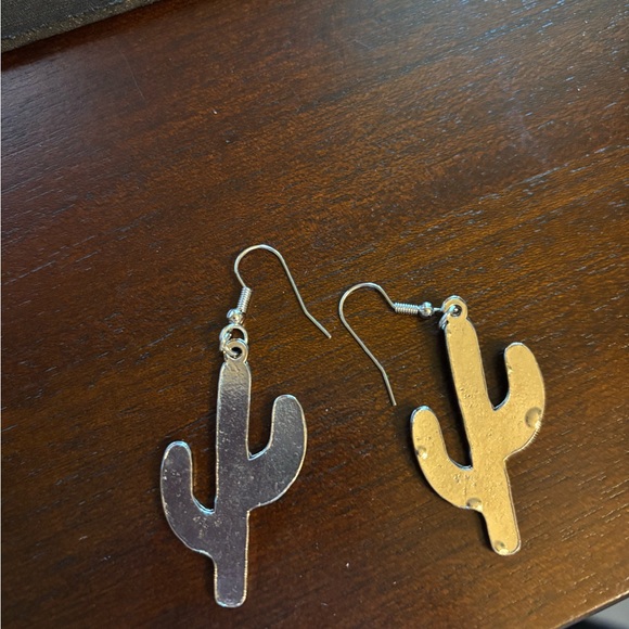 Cactus Shaped Earrings with Multicolor Design - Picture 2 of 2